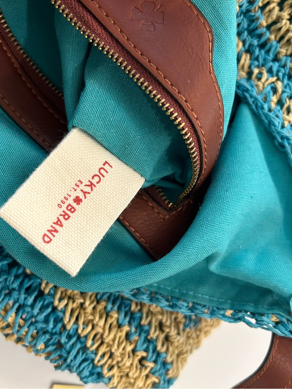 Lucky Brand Woven Summer Tote Bag NWT - Picture 5 of 8
